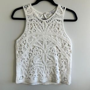White Crochet Lace Tank